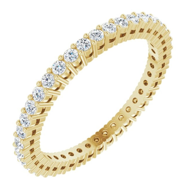 14K Yellow Or White Gold Round 1.5 Mm Vs, F+  Polished 1/2 Ctw Lab-Grown Diamond Eternity Band