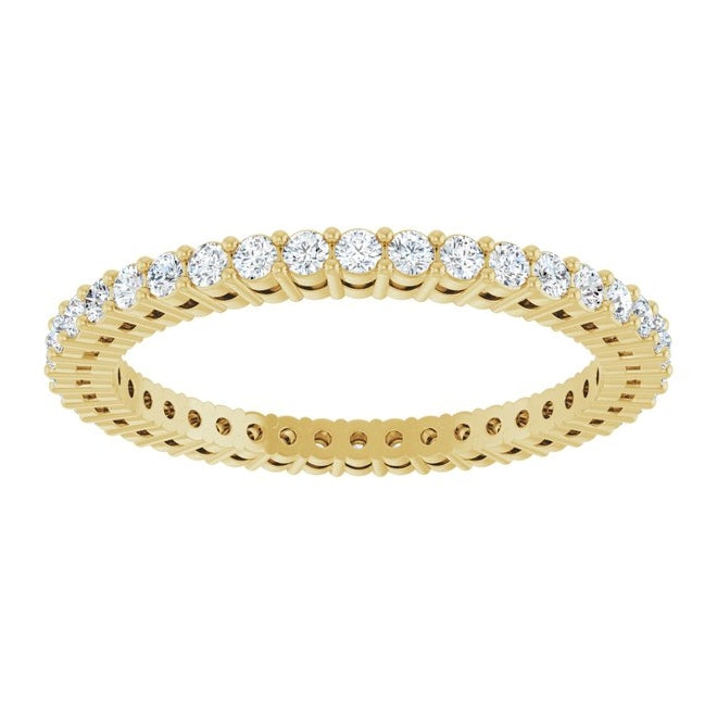 14K Yellow Or White Gold Round 1.5 Mm Vs, F+  Polished 1/2 Ctw Lab-Grown Diamond Eternity Band