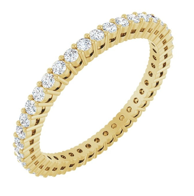 14K Yellow Or White Gold Round 1.5 Mm Vs, F+  Polished 1/2 Ctw Lab-Grown Diamond Eternity Band