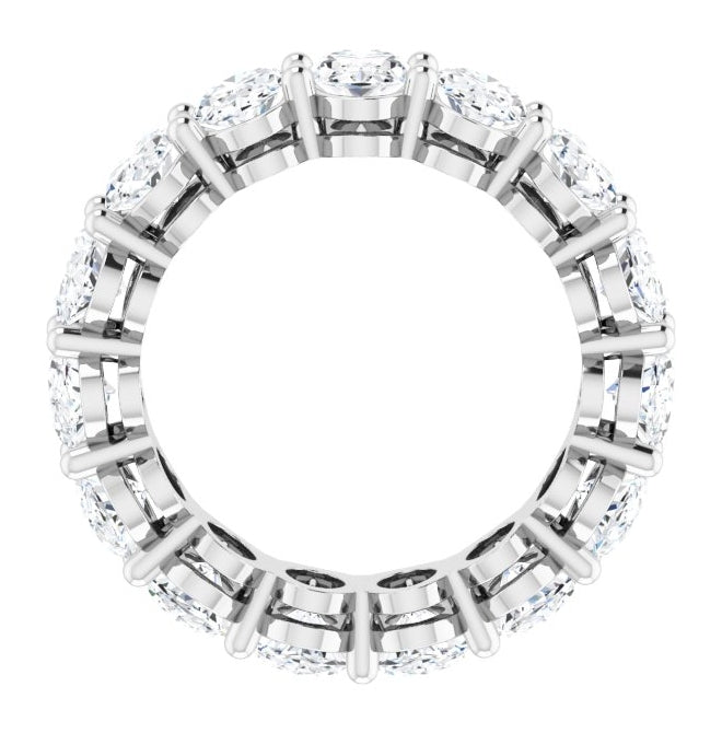 14K White Gold Oval 6 X 4 Mm Vs, F-G  Polished 5 1/2 Ctw Lab-Grown Diamond Eternity Band, Size 5.5