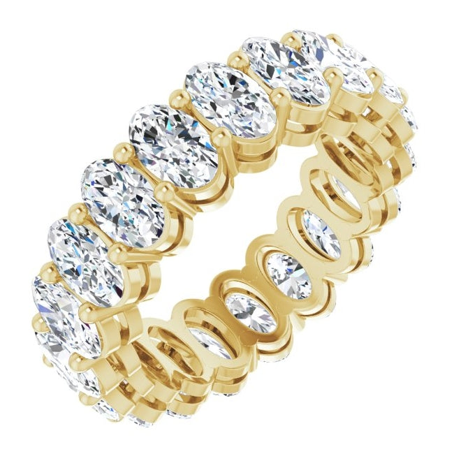 14K Yellow Or White Gold Oval 5 X 3 Mm Vs, F-G Polished Lab-Grown Diamond Eternity Band