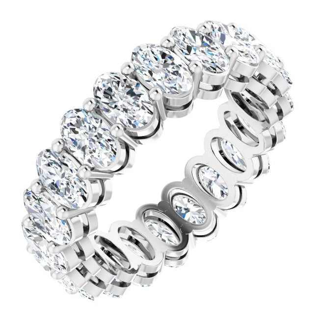 14K Yellow Or White Gold Oval 5 X 3 Mm Vs, F-G Polished Lab-Grown Diamond Eternity Band