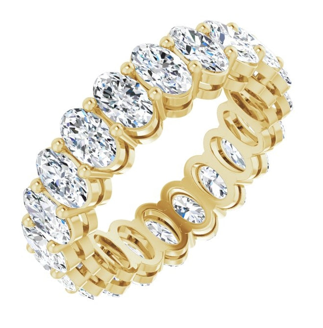14K Yellow Or White Gold Oval 5 X 3 Mm Vs, F-G Polished Lab-Grown Diamond Eternity Band