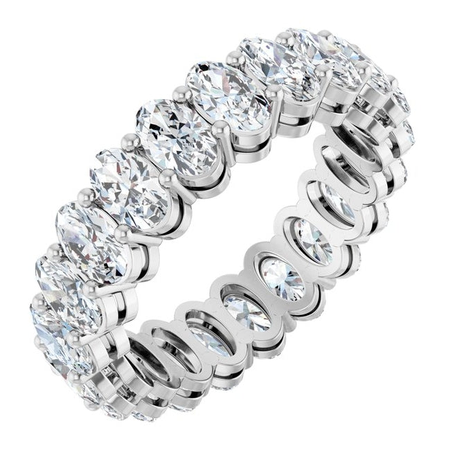 14K Yellow Or White Gold Oval 5 X 3 Mm Vs, F-G Polished Lab-Grown Diamond Eternity Band
