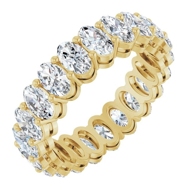 14K Yellow Or White Gold Oval 5 X 3 Mm Vs, F-G Polished Lab-Grown Diamond Eternity Band