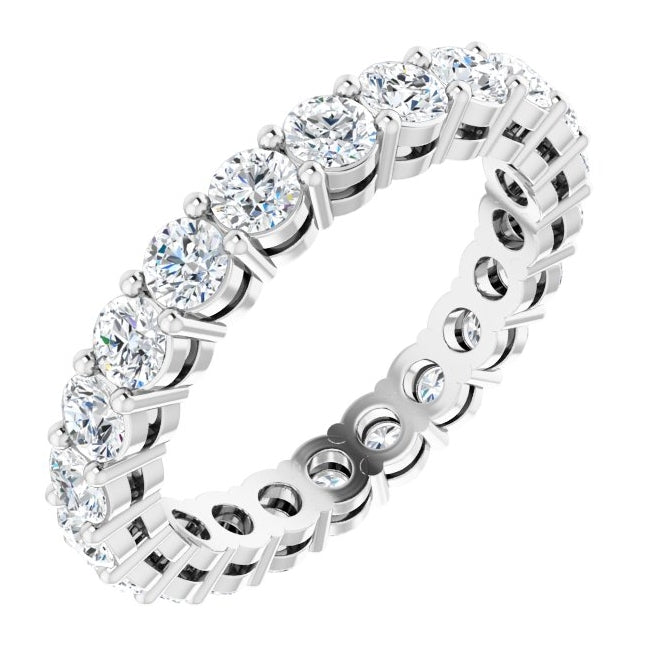 14K Yellow Or White Gold Round 2.8 Mm Vs, F+ Polished Lab-Grown Diamond Eternity Band