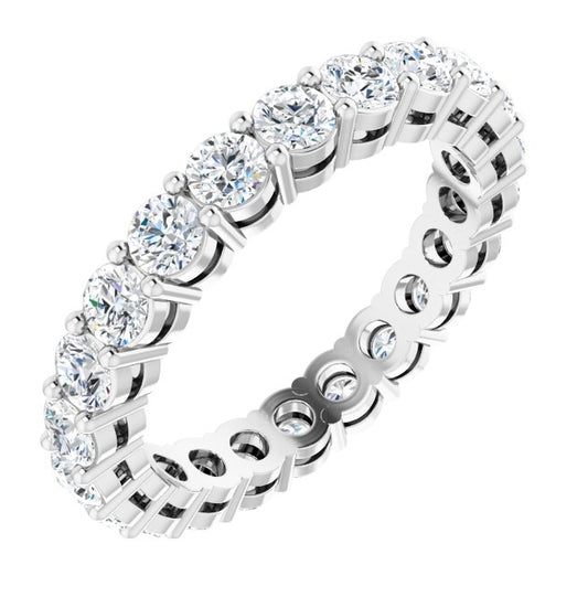 14K Yellow Or White Gold Round 2.8 Mm Vs, F+ Polished Lab-Grown Diamond Eternity Band