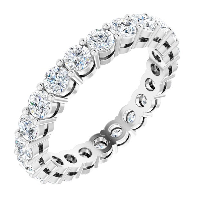 14K Yellow Or White Gold Round 2.8 Mm Vs, F+ Polished Lab-Grown Diamond Eternity Band