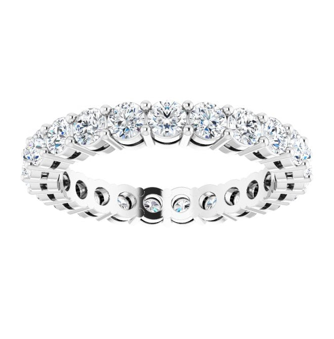 14K Yellow Or White Gold Round 2.8 Mm Vs, F+ Polished Lab-Grown Diamond Eternity Band