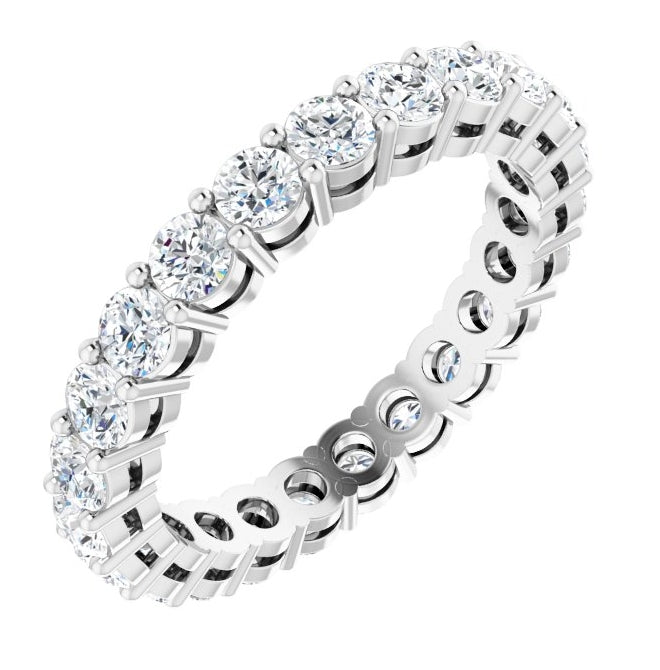 14K Yellow Or White Gold Round 2.8 Mm Vs, F+ Polished Lab-Grown Diamond Eternity Band