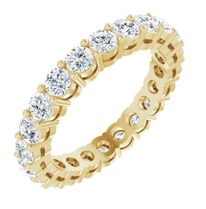 14K Yellow Or White Gold Round 2.8 Mm Vs, F+ Polished Lab-Grown Diamond Eternity Band