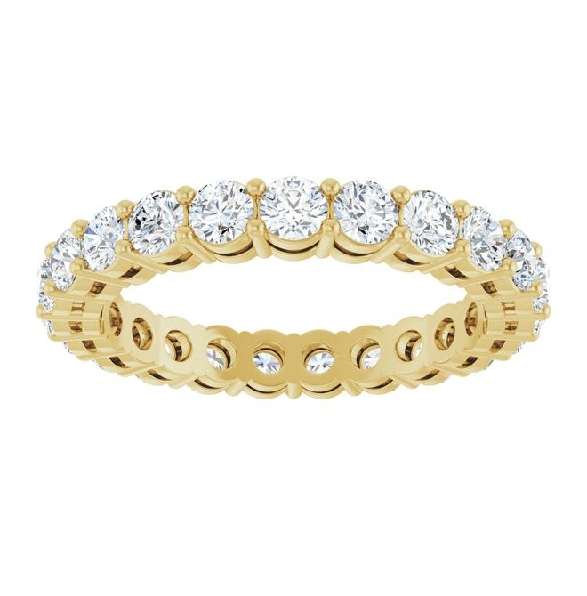14K Yellow Or White Gold Round 2.8 Mm Vs, F+ Polished Lab-Grown Diamond Eternity Band
