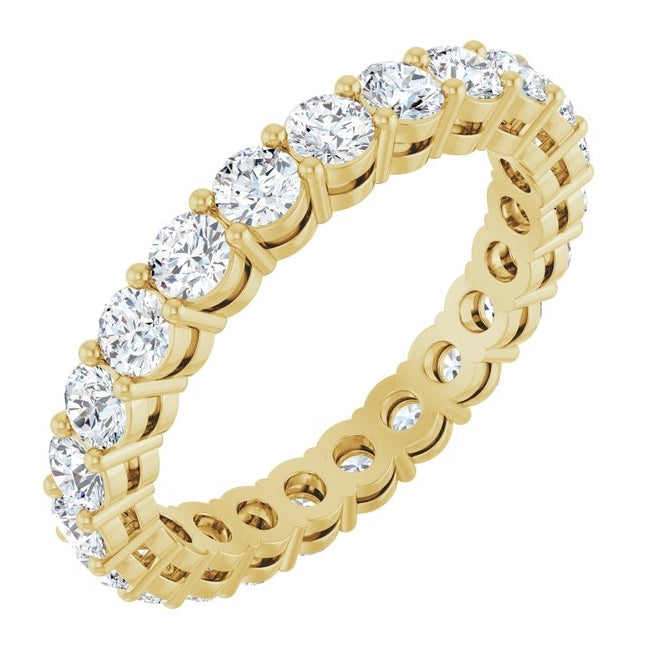 14K Yellow Or White Gold Round 2.8 Mm Vs, F+ Polished Lab-Grown Diamond Eternity Band