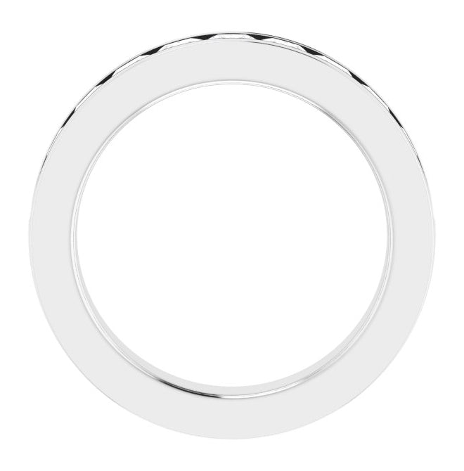 14K White Gold Square 2 X 2 Mm Si2-Si3, G-H  Polished 3/8 Ctw Natural Diamond Anniversary Band Size 7