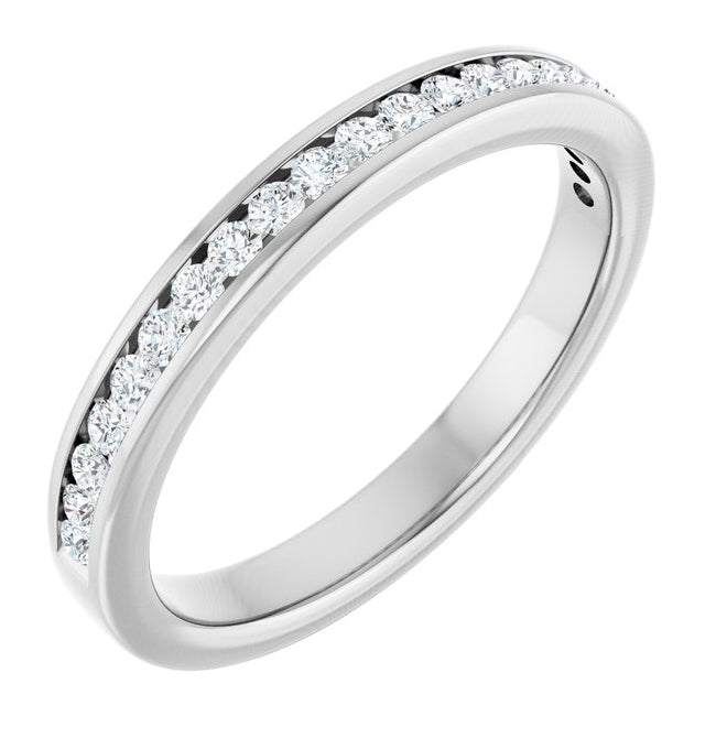 14K Yellow Or White Gold Round 1.5 Mm Vs, F+  Polished 1/4 Ctw Lab-Grown Diamond Anniversary Band