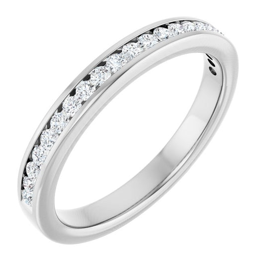 Platinum Round 1.5 Mm Vs, F+  Polished 1/4 Ctw Lab-Grown Diamond Anniversary Band Size 7