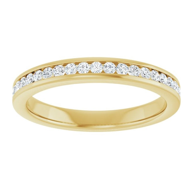 14K Yellow Or White Gold Round 1.5 Mm Vs, F+  Polished 1/4 Ctw Lab-Grown Diamond Anniversary Band