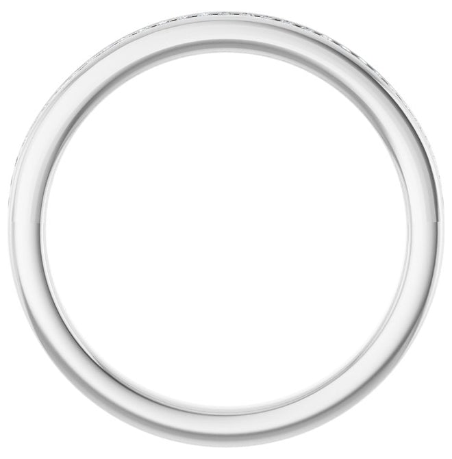 14K Yellow Or White Gold Round 1 Mm Vs, F+  Polished 1/8 Ctw Lab-Grown Diamond Anniversary Band