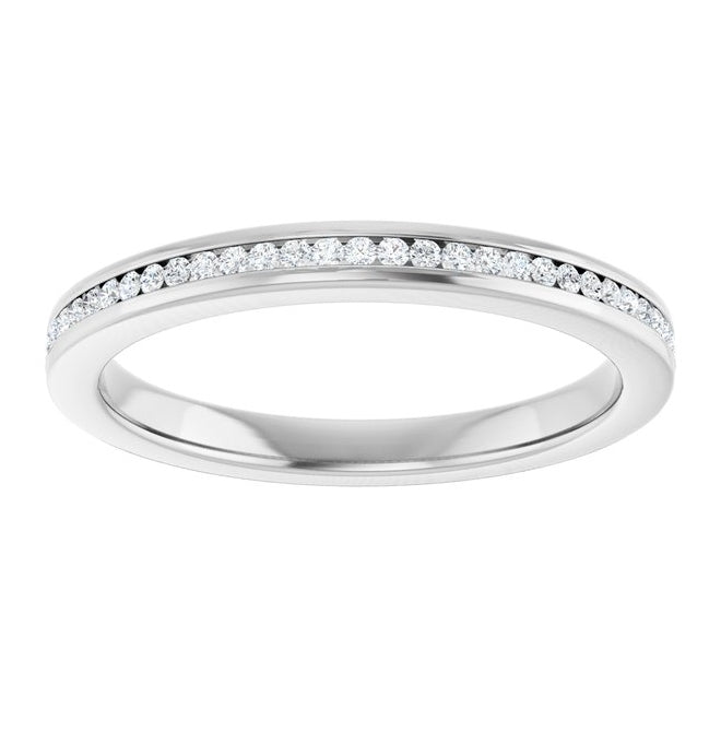 14K Yellow Or White Gold Round 1 Mm Vs, F+  Polished 1/8 Ctw Lab-Grown Diamond Anniversary Band