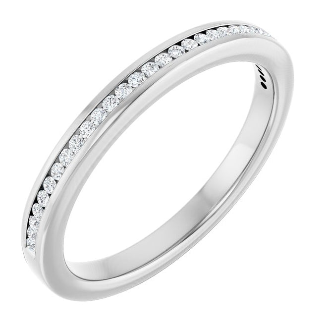 14K Yellow Or White Gold Round 1 Mm Vs, F+  Polished 1/8 Ctw Lab-Grown Diamond Anniversary Band