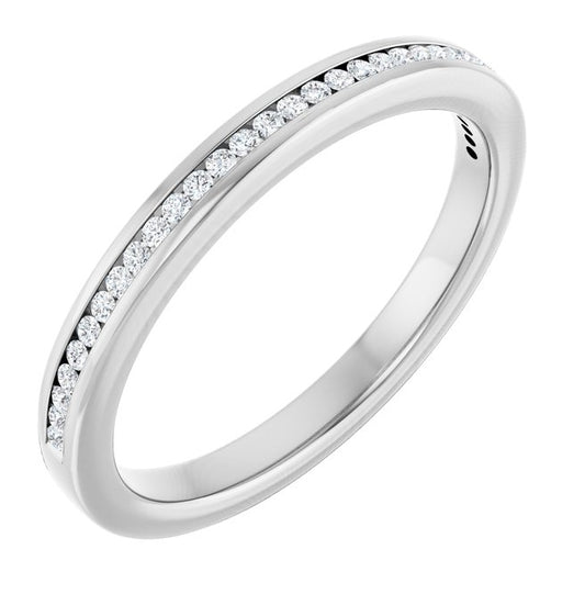 14K Yellow Or White Gold Round 1 Mm Vs, F+  Polished 1/8 Ctw Lab-Grown Diamond Anniversary Band