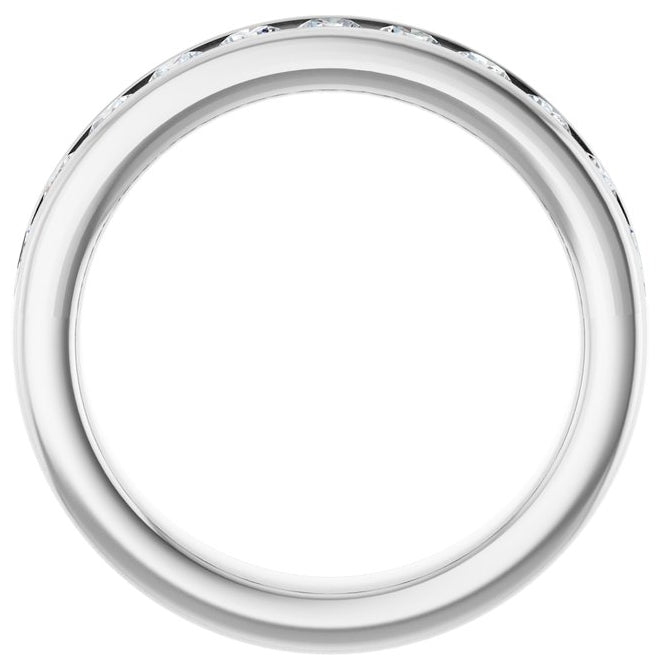 14K Yellow Or White Gold Round 2.75 Mm Vs, F+  Polished 3/4 Ctw Lab-Grown Diamond Anniversary Band