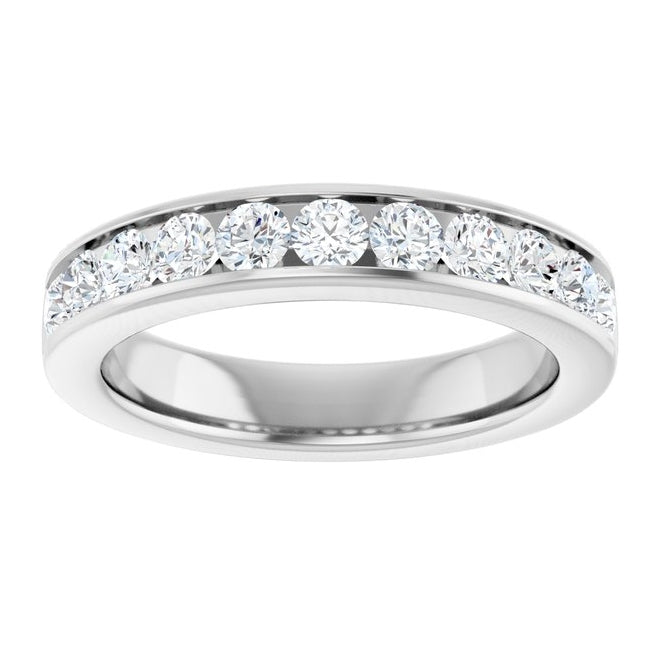 14K Yellow Or White Gold Round 2.75 Mm Vs, F+  Polished 3/4 Ctw Lab-Grown Diamond Anniversary Band
