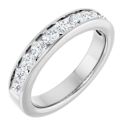 14K Yellow Or White Gold Round 2.75 Mm Vs, F+  Polished 3/4 Ctw Lab-Grown Diamond Anniversary Band