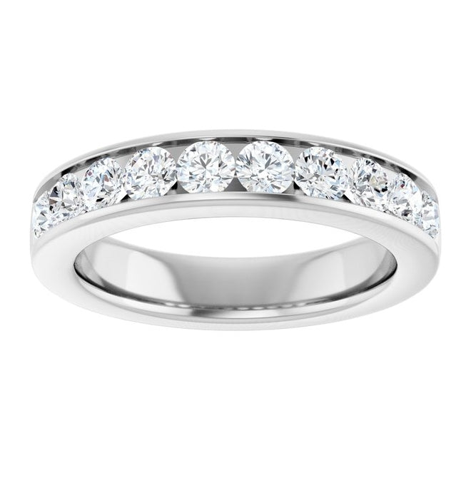 14K Yellow Or White Gold Round 3 Mm Vs, F+  Polished 1 Ctw Lab-Grown Diamond Anniversary Band