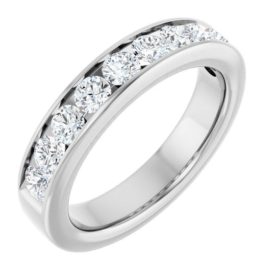14K Yellow Or White Gold Round 3 Mm Vs, F+  Polished 1 Ctw Lab-Grown Diamond Anniversary Band