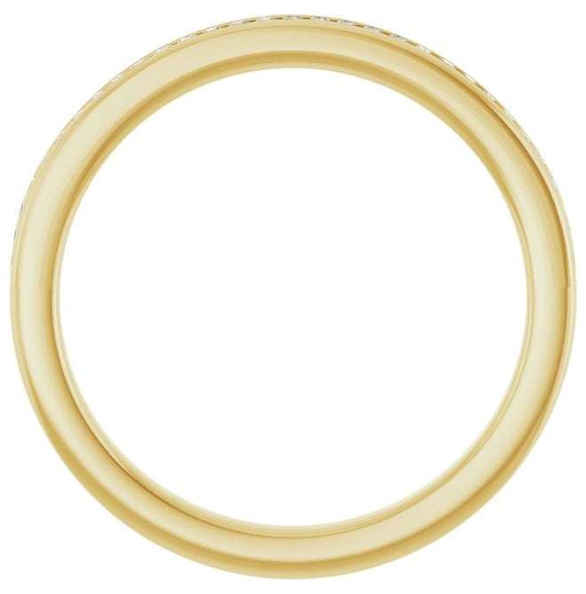 14K Yellow Or White Gold Round 1 Mm Vs, F+  Polished 1/8 Ctw Lab-Grown Diamond Anniversary Band