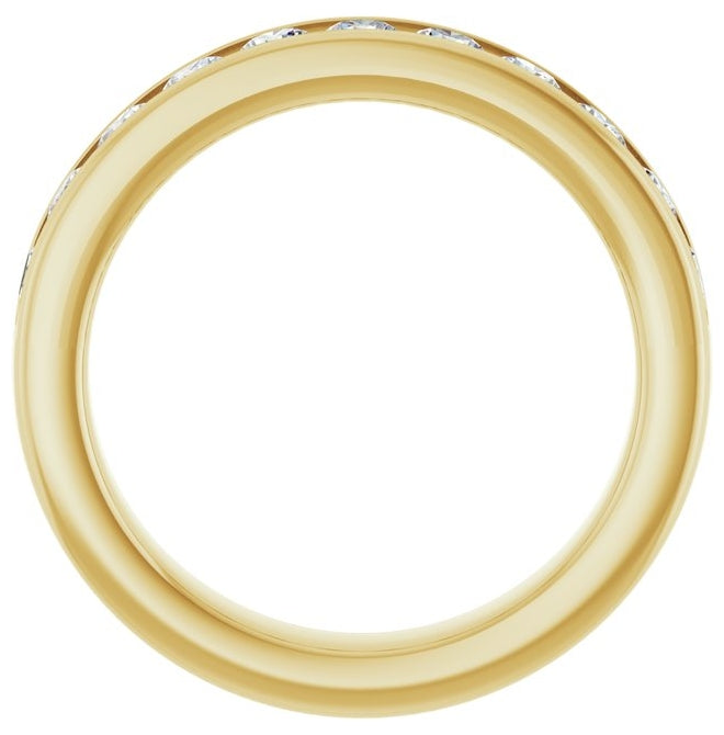 14K Yellow Or White Gold Round 2.75 Mm Vs, F+  Polished 3/4 Ctw Lab-Grown Diamond Anniversary Band