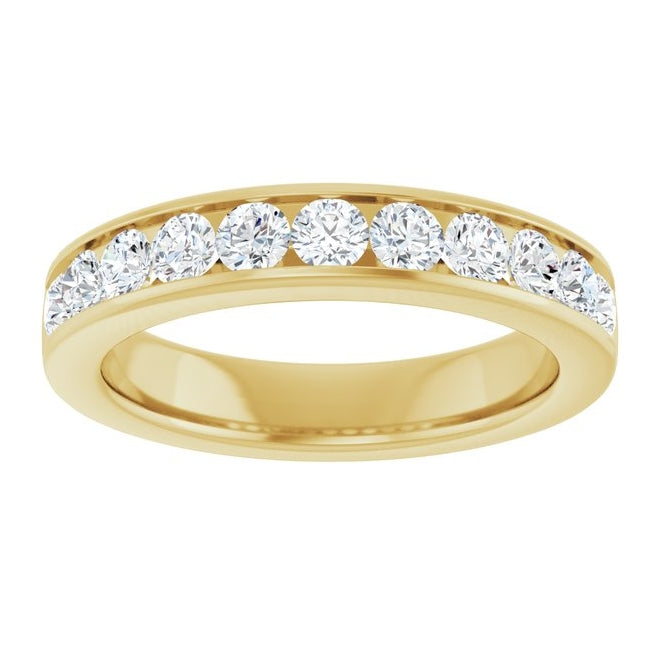 14K Yellow Or White Gold Round 2.75 Mm Vs, F+  Polished 3/4 Ctw Lab-Grown Diamond Anniversary Band