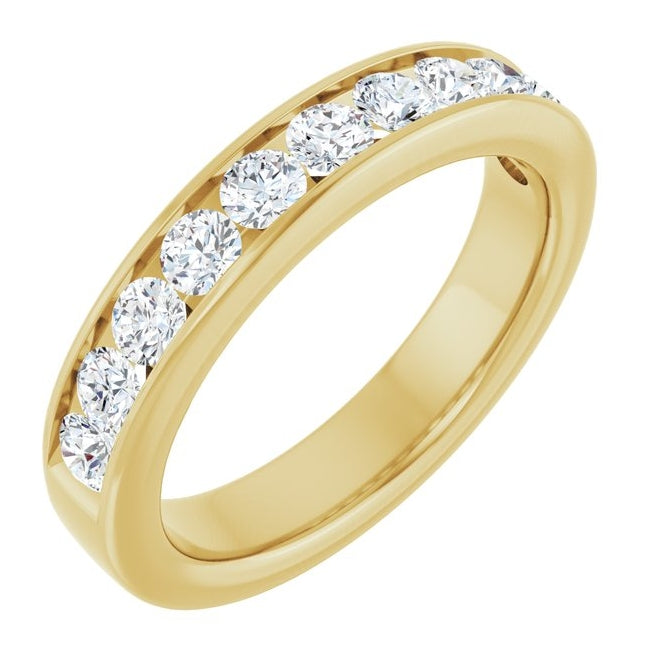 14K Yellow Or White Gold Round 2.75 Mm Vs, F+  Polished 3/4 Ctw Lab-Grown Diamond Anniversary Band