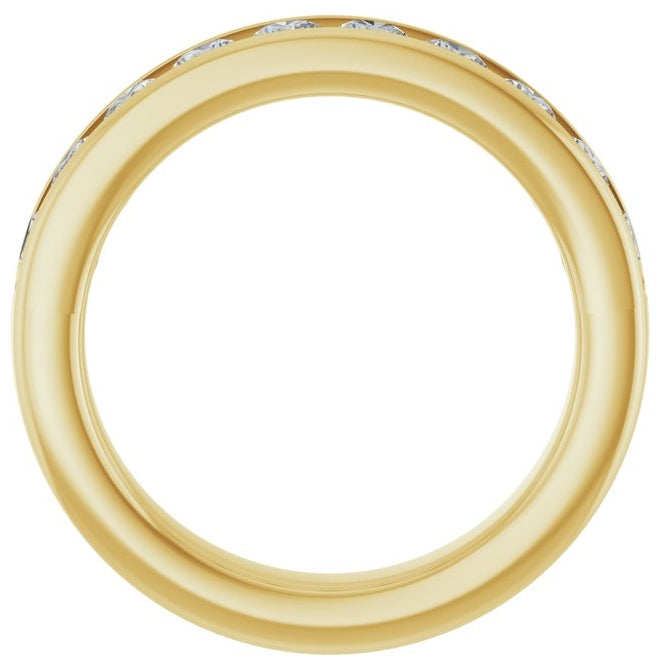 14K Yellow Or White Gold Round 3 Mm Vs, F+  Polished 1 Ctw Lab-Grown Diamond Anniversary Band