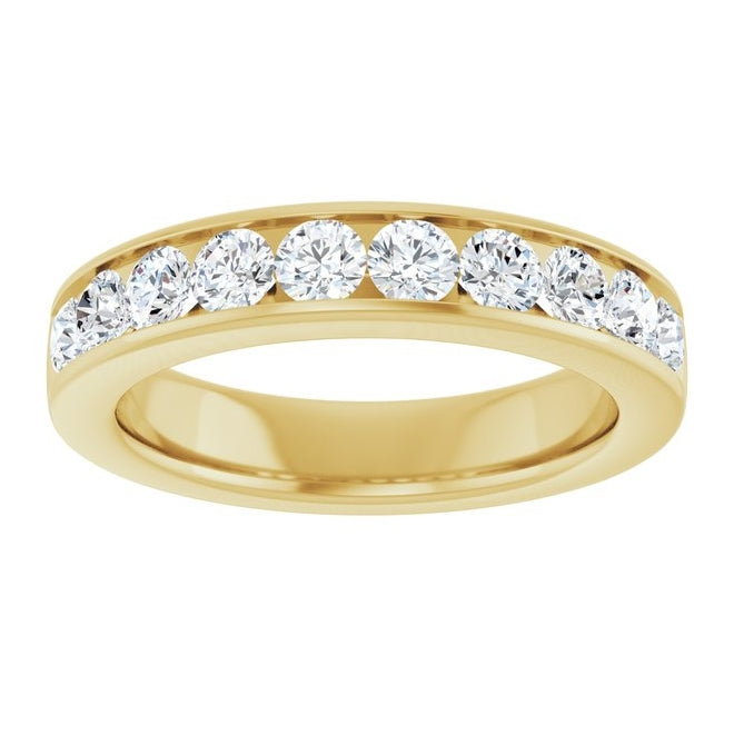 14K Yellow Or White Gold Round 3 Mm Vs, F+  Polished 1 Ctw Lab-Grown Diamond Anniversary Band