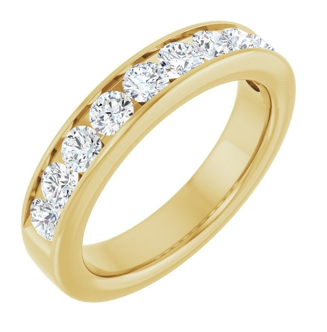14K Yellow Or White Gold Round 3 Mm Vs, F+  Polished 1 Ctw Lab-Grown Diamond Anniversary Band