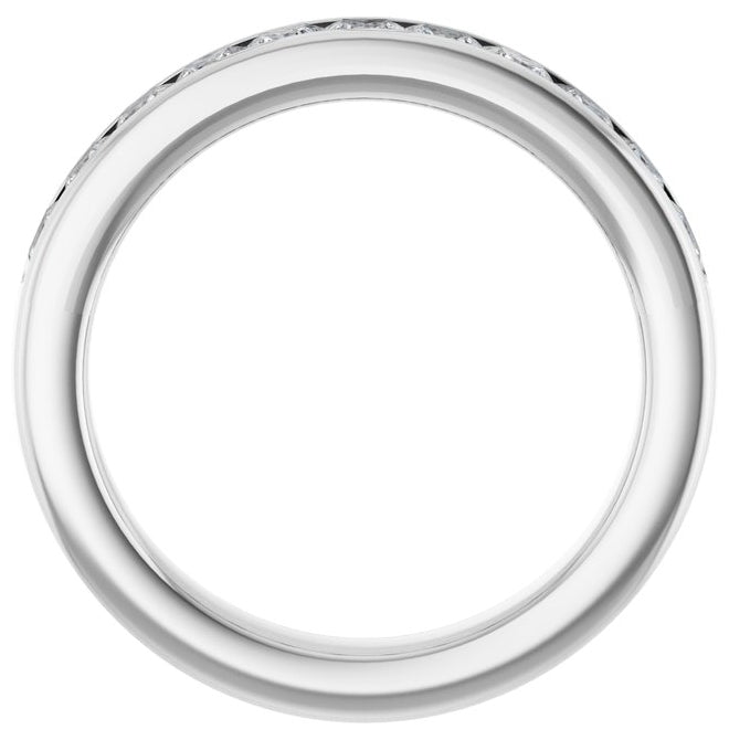 14K Yellow Or White Gold Square 2.5 X 2.5 Mm Vs, F+  Polished 1 Ctw Lab-Grown Diamond Anniversary Band
