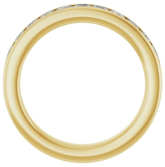 14K Yellow Or White Gold Square 2.5 X 2.5 Mm Vs, F+  Polished 1 Ctw Lab-Grown Diamond Anniversary Band