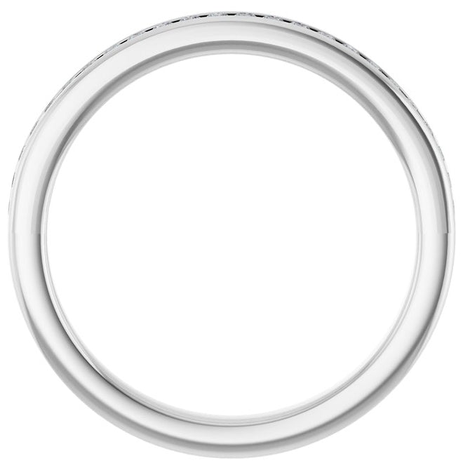 Platinum Round 1.3 Mm Si2-Si3, Ghi  Polished 1/5 Ctw Lab-Grown Diamond Anniversary Band Size 7