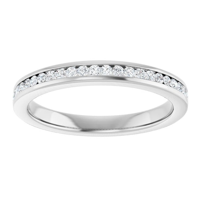 Platinum Round 1.3 Mm Si2-Si3, Ghi  Polished 1/5 Ctw Lab-Grown Diamond Anniversary Band Size 7