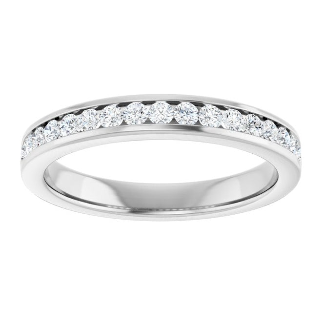 14K Yellow Or White Gold Round 1.75 Mm Vs, F+  Polished 1/3 Ctw Lab-Grown Diamond Anniversary Band, Size 7