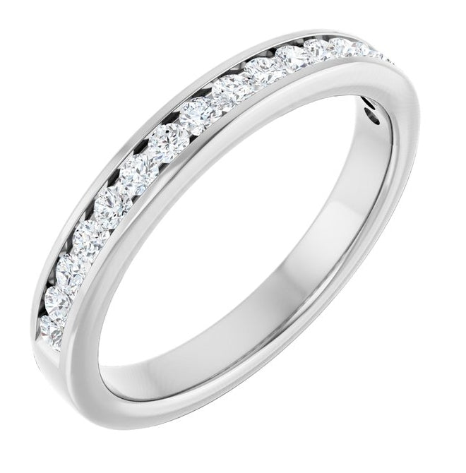 14K Yellow Or White Gold Round 1.75 Mm Vs, F+  Polished 1/3 Ctw Lab-Grown Diamond Anniversary Band, Size 7