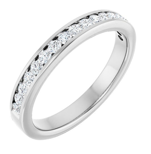 14K Yellow Or White Gold Round 1.75 Mm Vs, F+  Polished 1/3 Ctw Lab-Grown Diamond Anniversary Band, Size 7