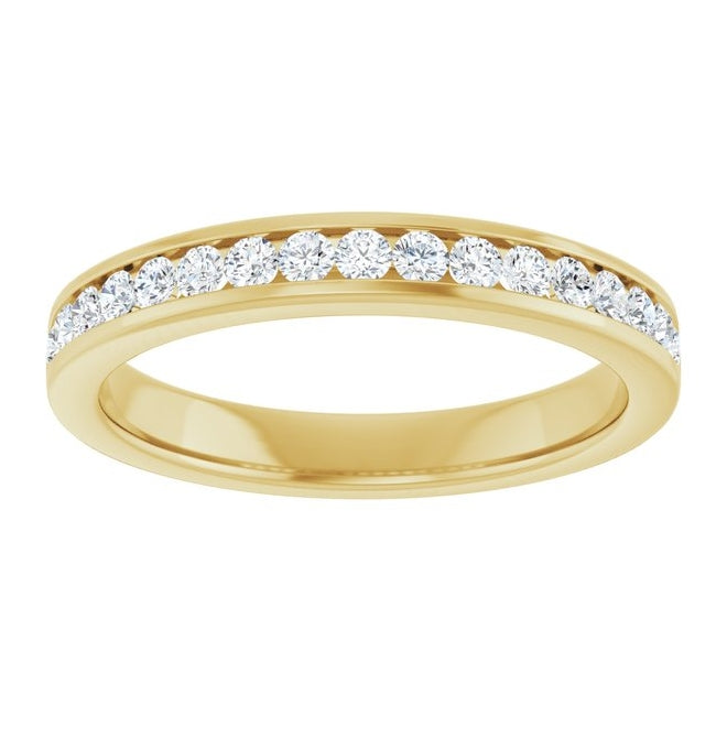 14K Yellow Or White Gold Round 1.75 Mm Vs, F+  Polished 1/3 Ctw Lab-Grown Diamond Anniversary Band, Size 7