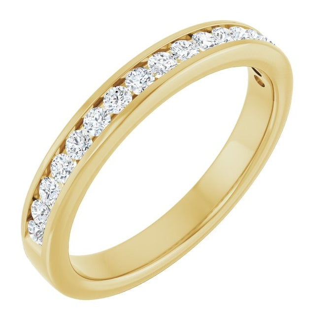14K Yellow Or White Gold Round 1.75 Mm Vs, F+  Polished 1/3 Ctw Lab-Grown Diamond Anniversary Band, Size 7