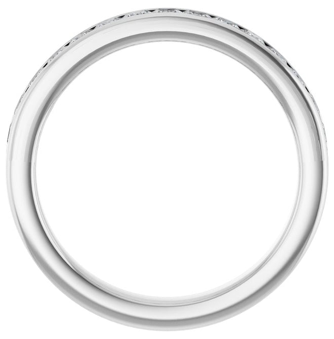 Platinum Square 2 X 2 Mm Vs, F+  Polished 3/4 Ctw Lab-Grown Diamond Anniversary Band Size 7