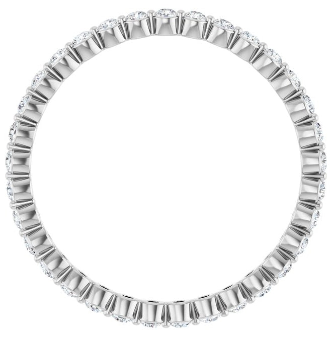 14K White Gold  Round  1.5 Mm Vs, F+  Polished 1/2 Ctw Lab-Grown Diamond  Eternity Band Size 7