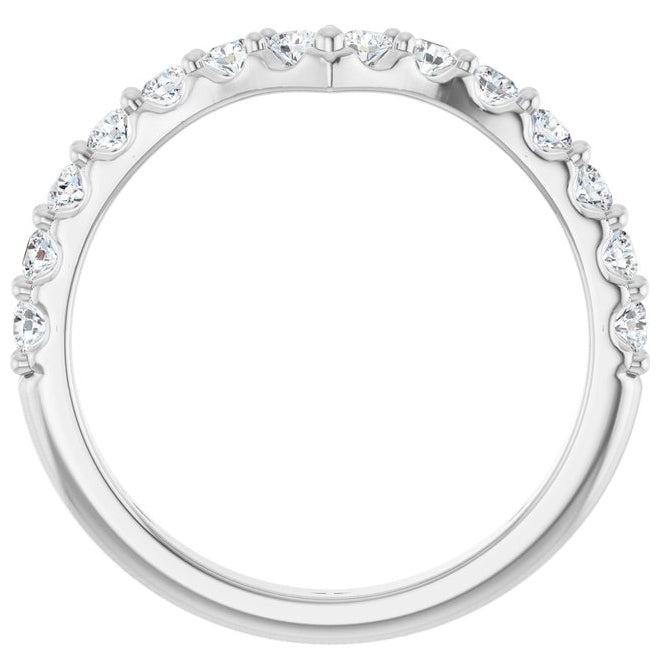 14K Yellow Or White Gold Round 2 Mm Polished 3/8 Ctw Lab-Grown Diamond Contour Band Size 7