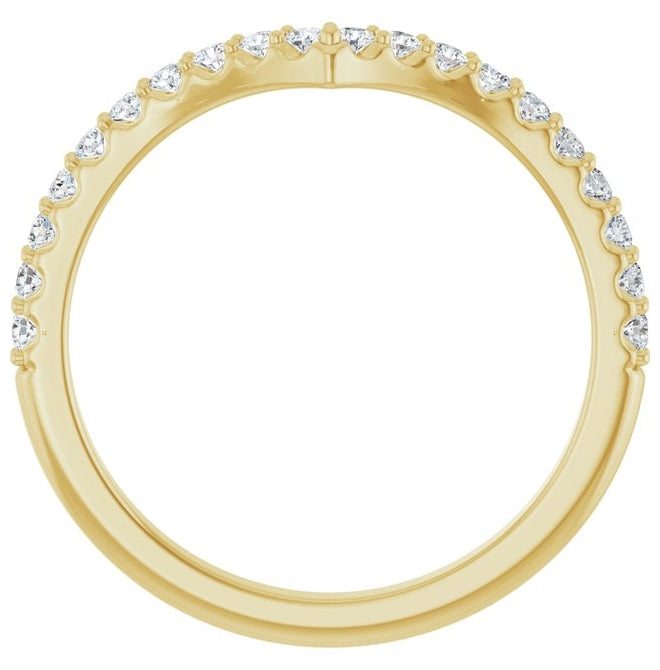 14K Yellow Or White Gold Round 1.5 Mm Polished 1/4 Ctw Lab-Grown Diamond Contour Band Size 7